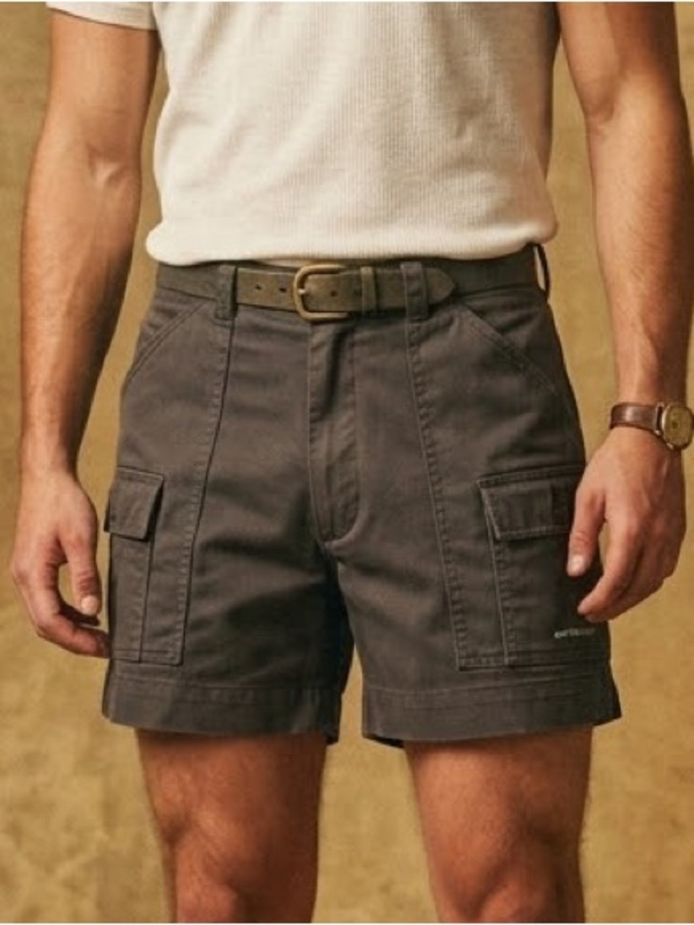 Sportif USA Vintage Black Men's Cargo Shorts with Button-Flap Pockets
